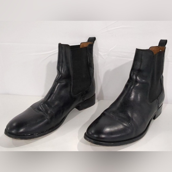 🛑 1 hour sale. Frye, Men's Black Leather Ankle Boots Size 11 Made in Mexico - Picture 2 of 10